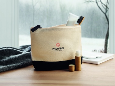 Logo trade promotional products image of: Bicolour cotton cosmetic bag